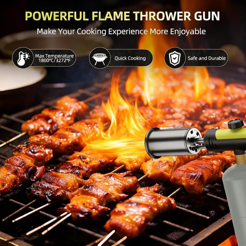 SEESE Powerful Propane Torch(Propane Tank Not Included),With One-Touch Max Fire Button and Safety Lock, Adjustable Blow Torch for Sous Vide Searing Steak, BBQ,Fireplace,Charcoal Wood,Excellent Gift for Christmas and New Year