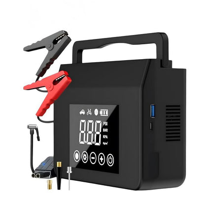 Portable Car Jump Starter, 4000A Jump Starter + 150PSI Tire Inflator, 15000mAh Power Bank, LED Light – 4-in-1 Road Rescue