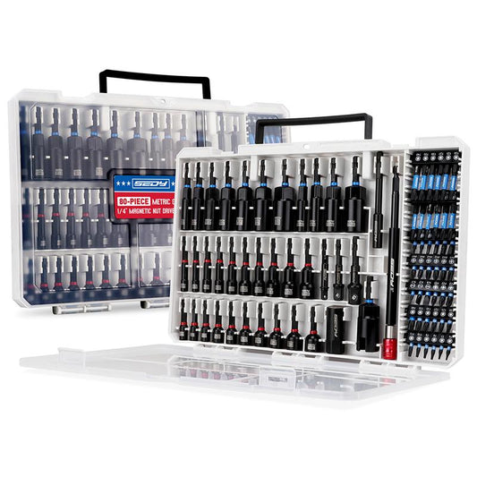 80-Piece Magnetic Impact Nut Driver Set Metric & SAE with Socket Adapters, Bit Holder, Wing Nut Driver, Universal Sockets, Quick Release Extension, Power Bits toolbox screwdriver set, TikTokShopBlackFriday