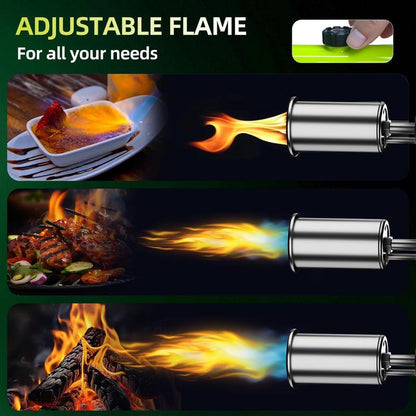 SEESE Powerful Propane Torch(Propane Tank Not Included),With One-Touch Max Fire Button and Safety Lock, Adjustable Blow Torch for Sous Vide Searing Steak, BBQ,Fireplace,Charcoal Wood，Excellent Gift for Christmas and New Year