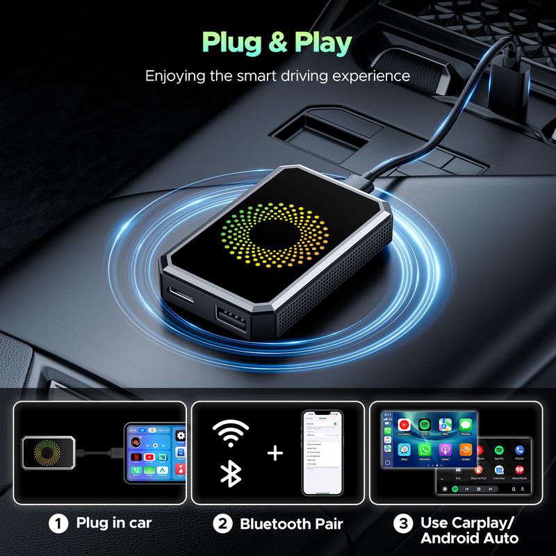Netflix/YouTube/TikTok Wireless CarPlay Adapter – Plug-and-Play Magic Box